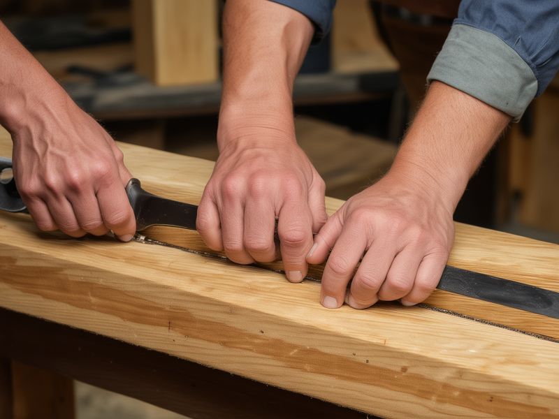 Skilled craftsmen working with precision on outdoor construction project